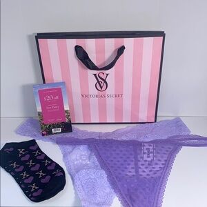 Victoria's Secret Purple Lace Thong Set